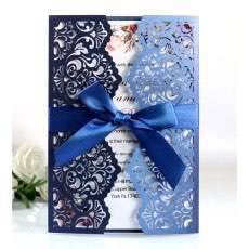 Dark Blue  Invitation Laser Wedding Invitation